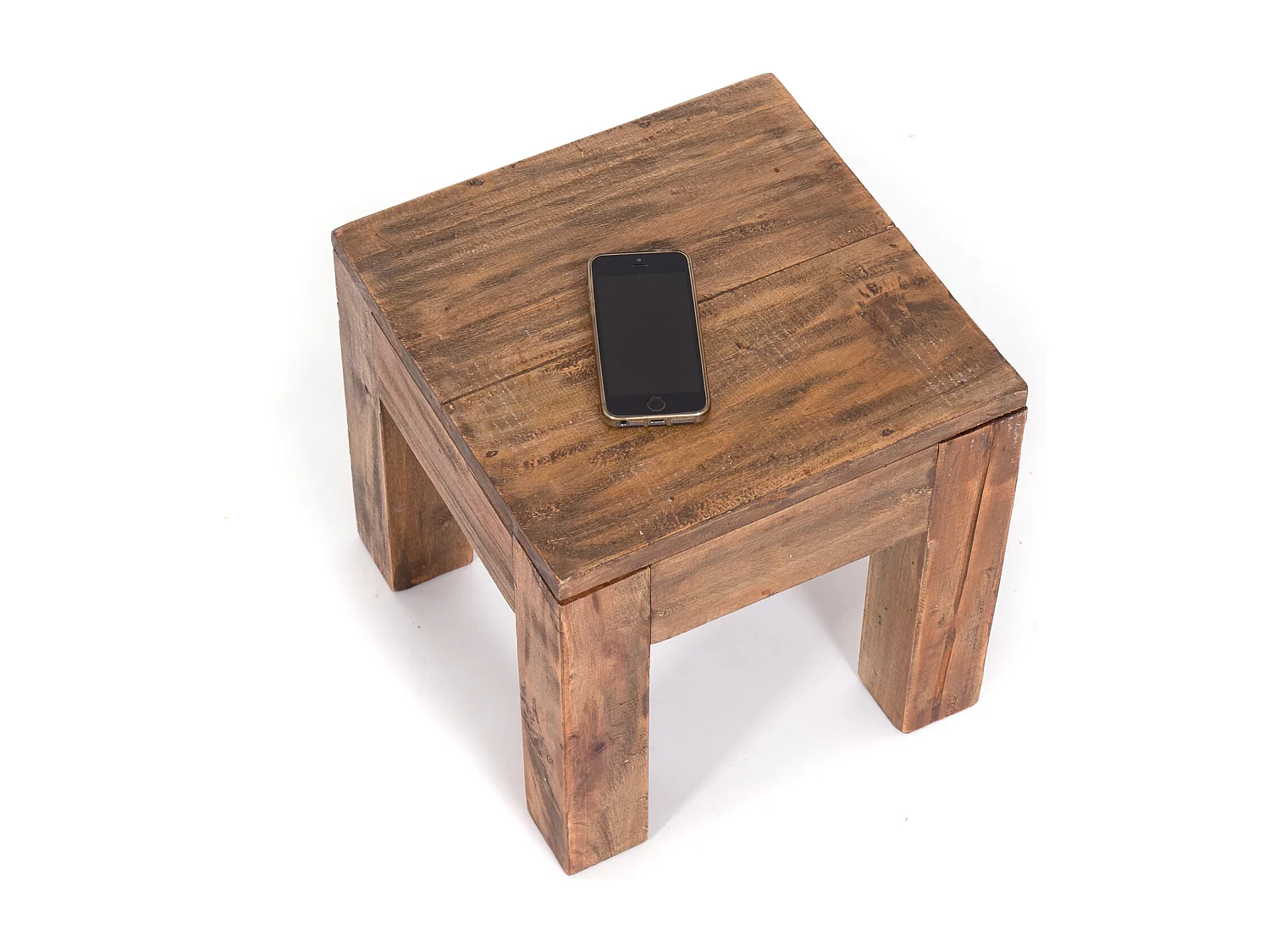 TABLE BASSE CARRE 30 Bois de recyclage massif couleurs naturelles