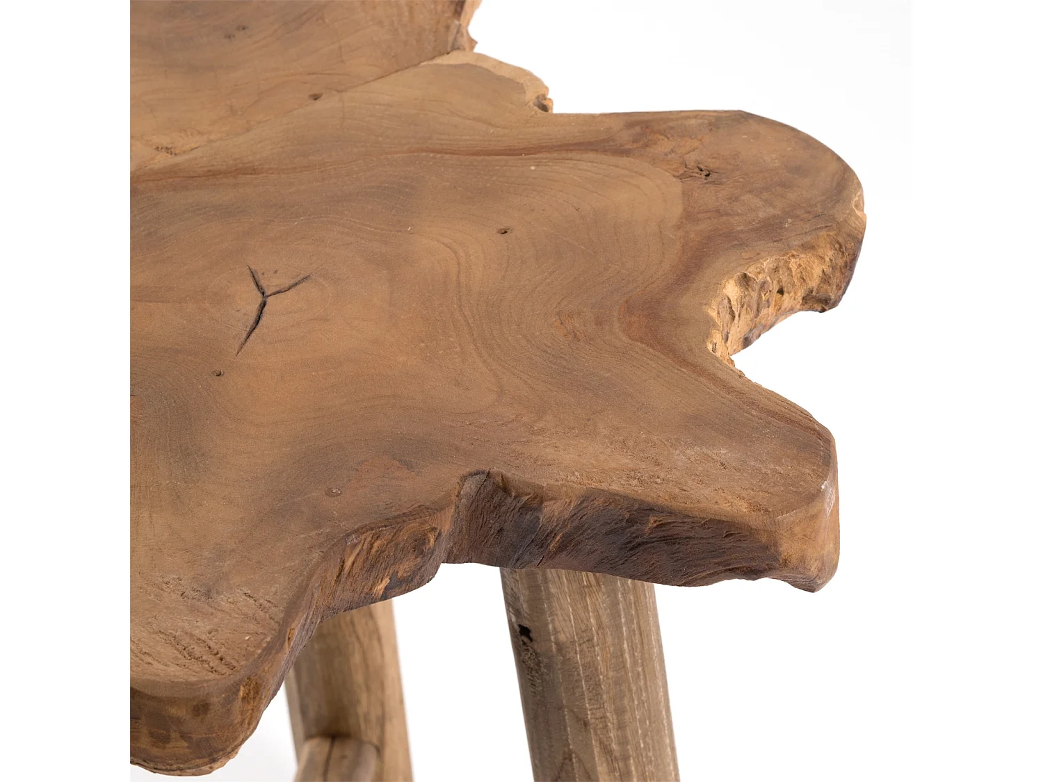 BEISTELLTISCH  Tree 50  Mahagoni Massivholz, rund naturfarben