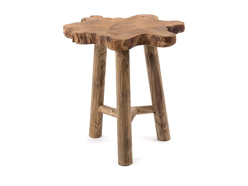 BEISTELLTISCH  Tree 50  Mahagoni Massivholz, rund naturfarben