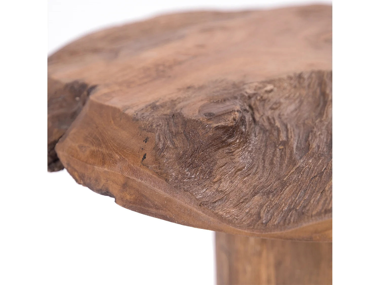 TABOURET Darwin Bois de racine de teck couleurs naturelles
