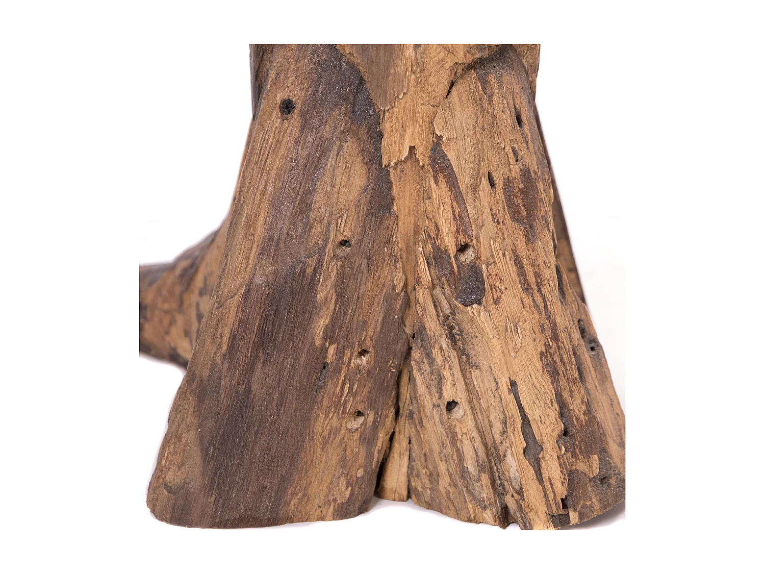 TABOURET Darwin Bois de racine de teck couleurs naturelles