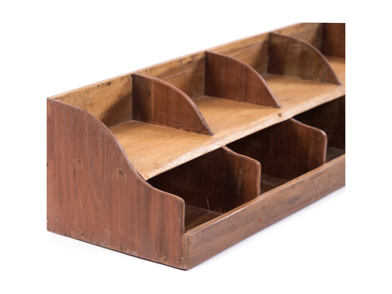 ORGANISATEUR Stockage 100 Bois massif en acajou, 10 compartiments couleurs naturelles