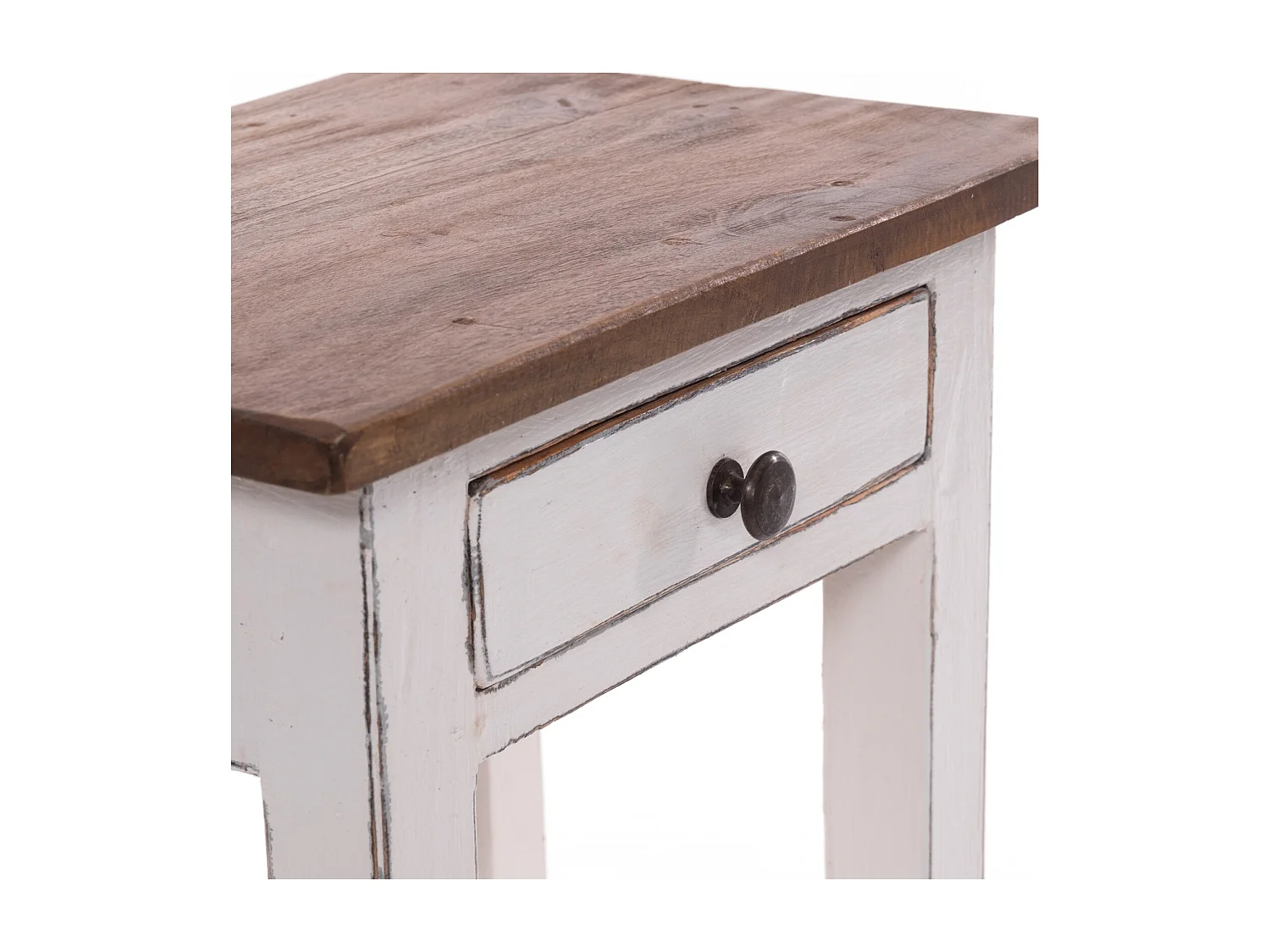 TELEFONTISCH  PLANTA Mahagoni Massivholz, mit Schublade 06 weiß-landhaus