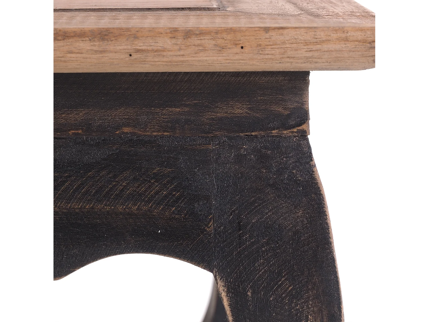 ENSEMBLE DE TABLE À OPIUM EST 3-pièces Bois de recyclage massif, différentes tailles nature noire