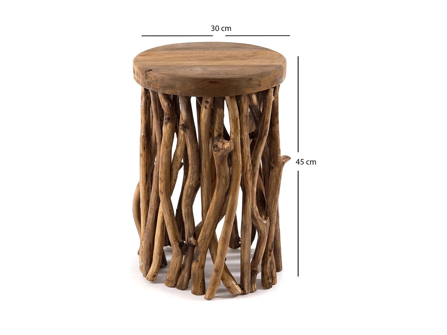 BEISTELLTISCH  Woods 45 Mahagoni Massivholz, rund naturfarben