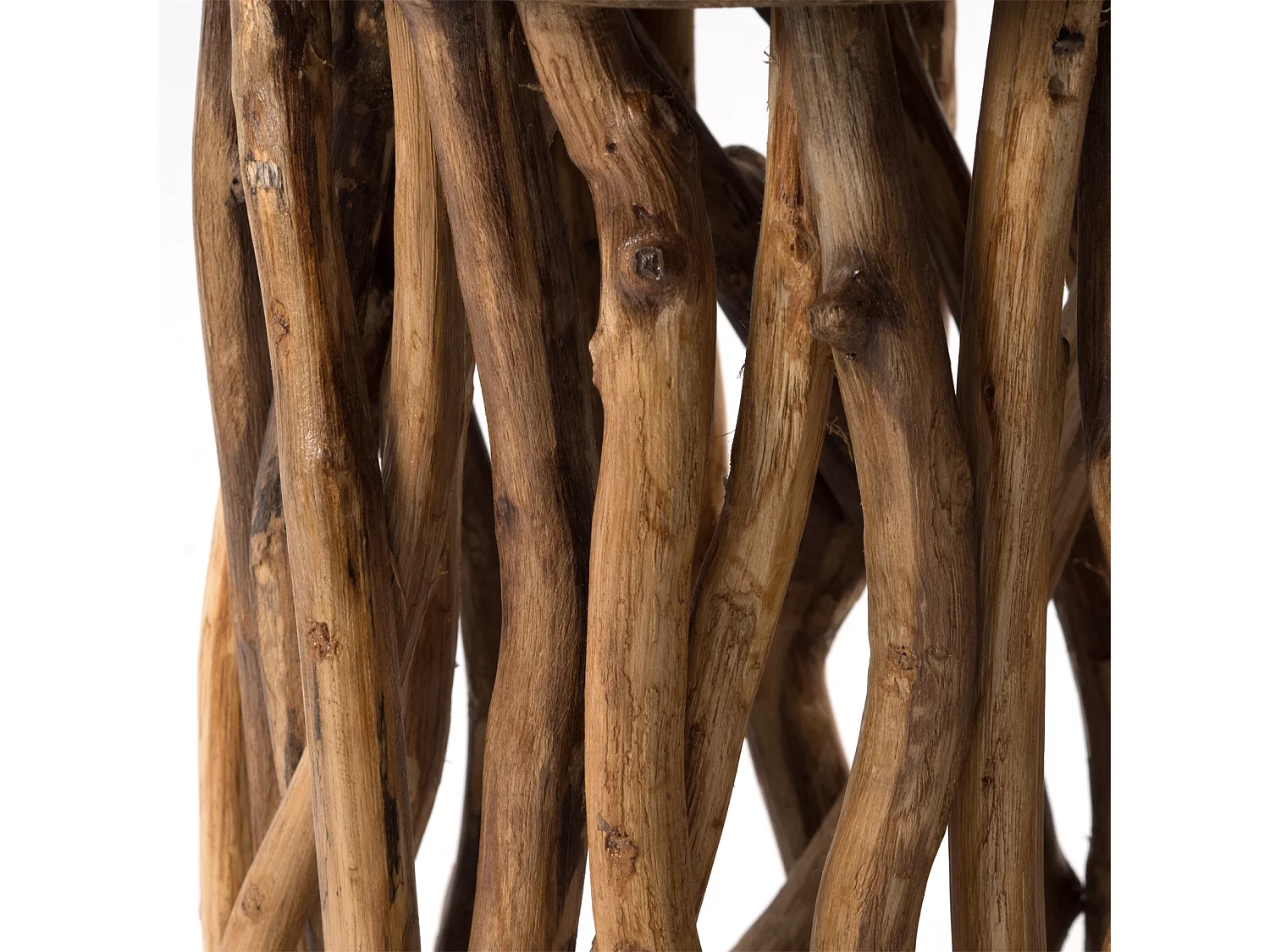 BEISTELLTISCH  Woods 45 Mahagoni Massivholz, rund naturfarben