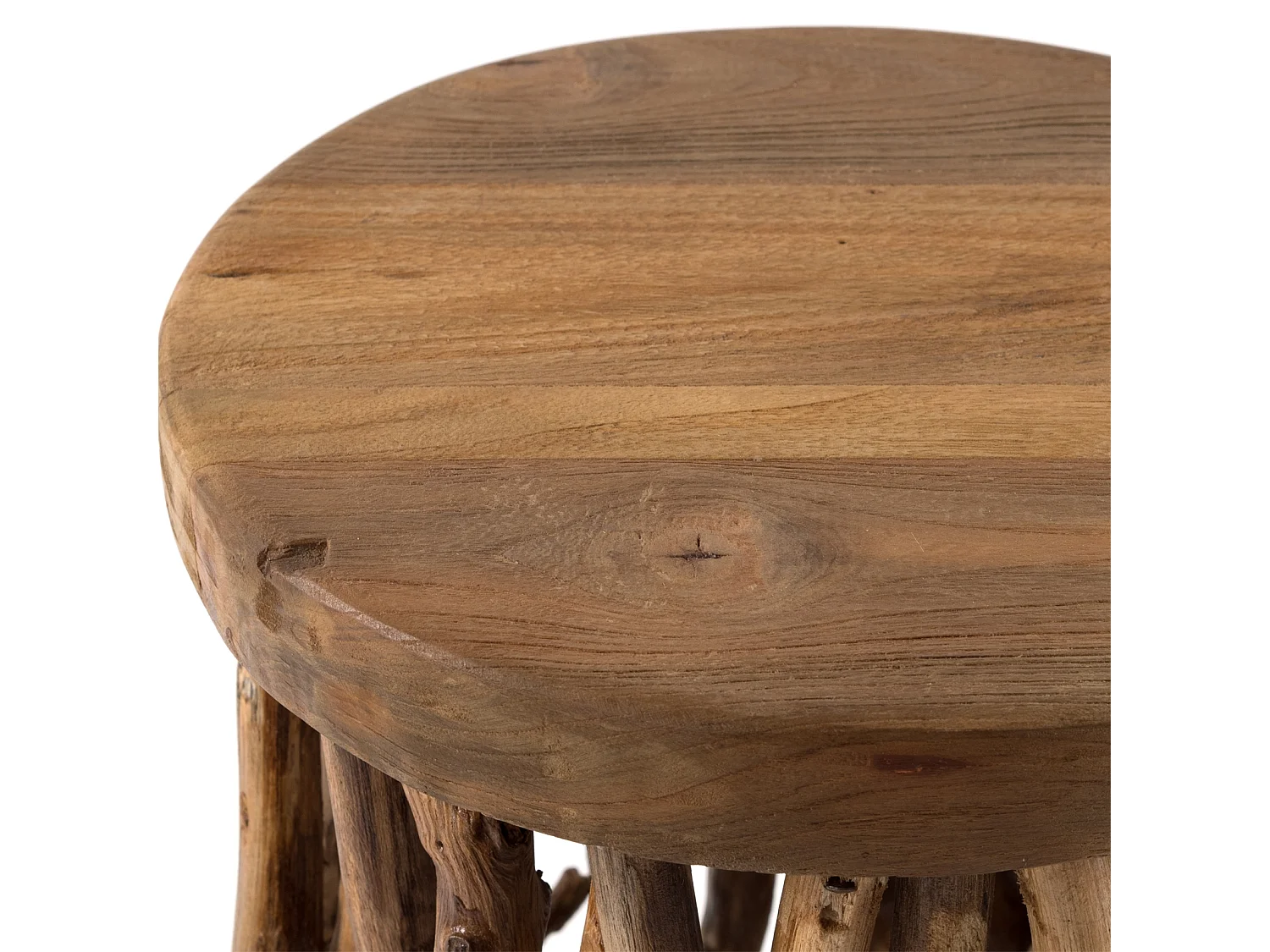 BEISTELLTISCH  Woods 45 Mahagoni Massivholz, rund naturfarben