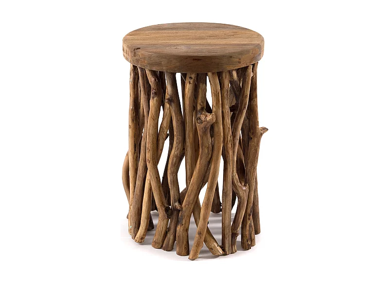 BEISTELLTISCH  Woods 45 Mahagoni Massivholz, rund naturfarben