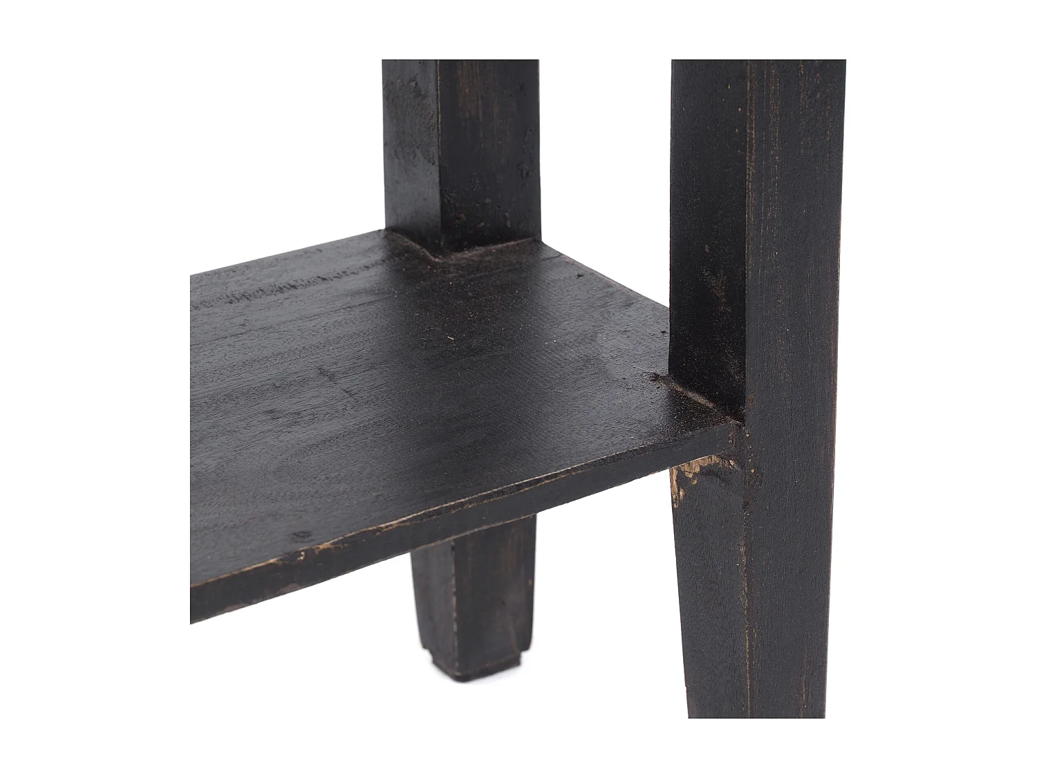 TELEFONTISCH  PLANTA Mahagoni Massivholz, mit Schublade 04 schwarz-natur