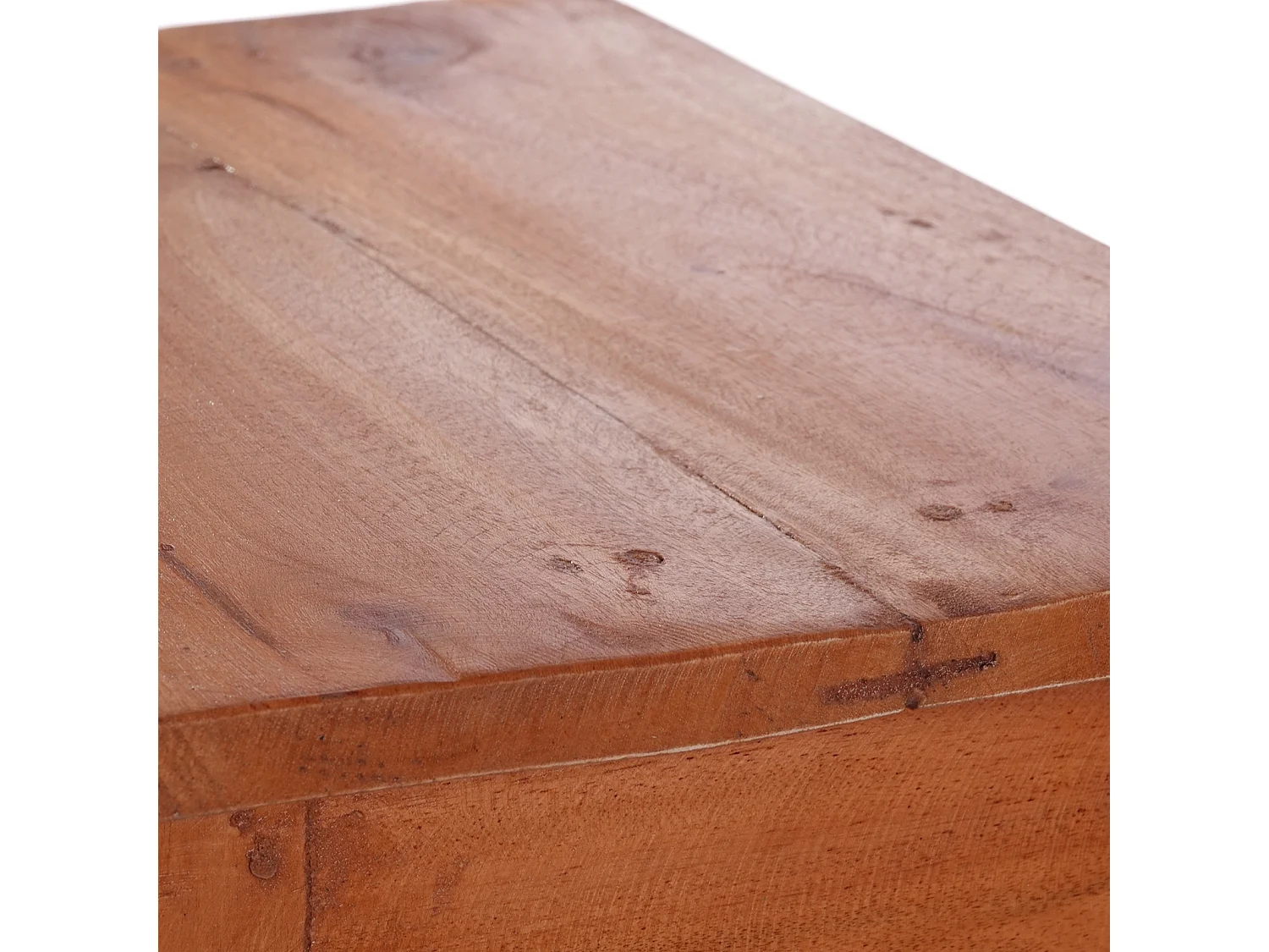 TABLE DE TÉLÉPHONE Rika 70 cm, teck massif, avec deux tiroirs marron