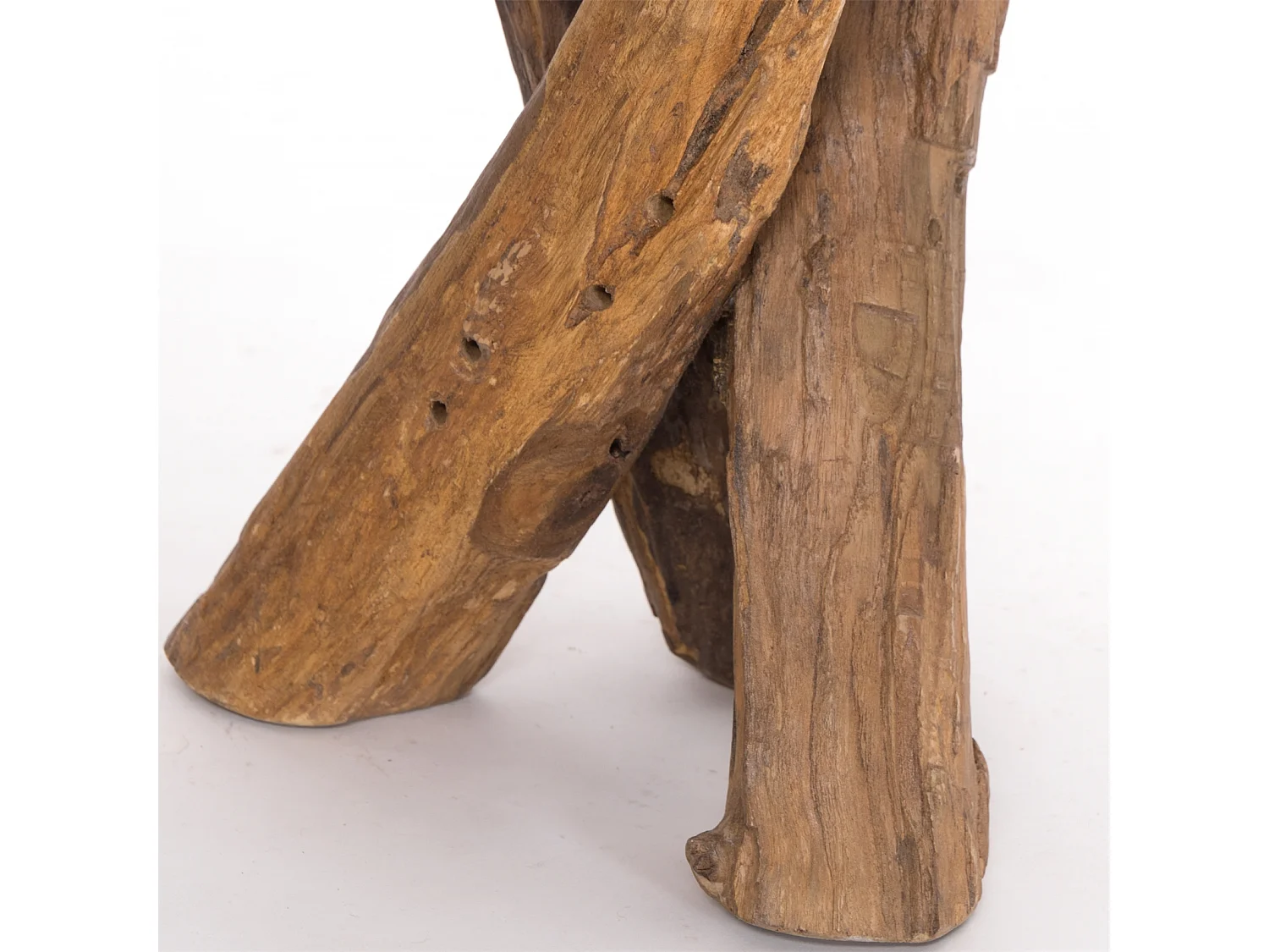 BEISTELLTISCH TEAK 40 Recyclingholz massiv naturfarben