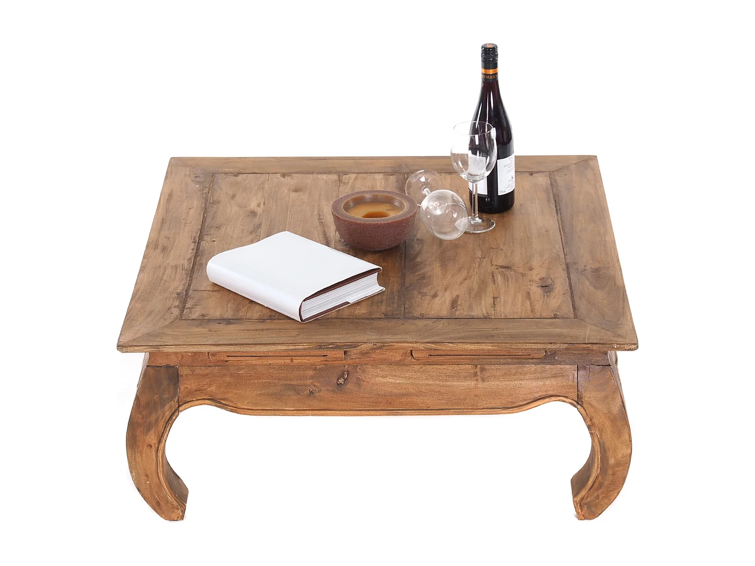 TABLE À OPIUM MAHA Bois massif marron