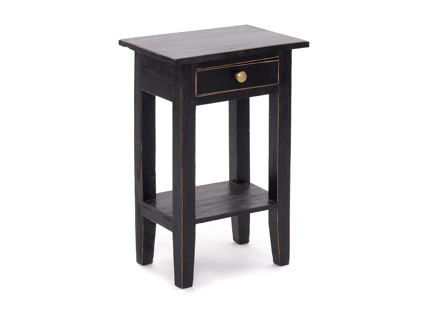 TELEFONTISCH  PLANTA Mahagoni Massivholz, mit Schublade 09 voodoo - schwarz