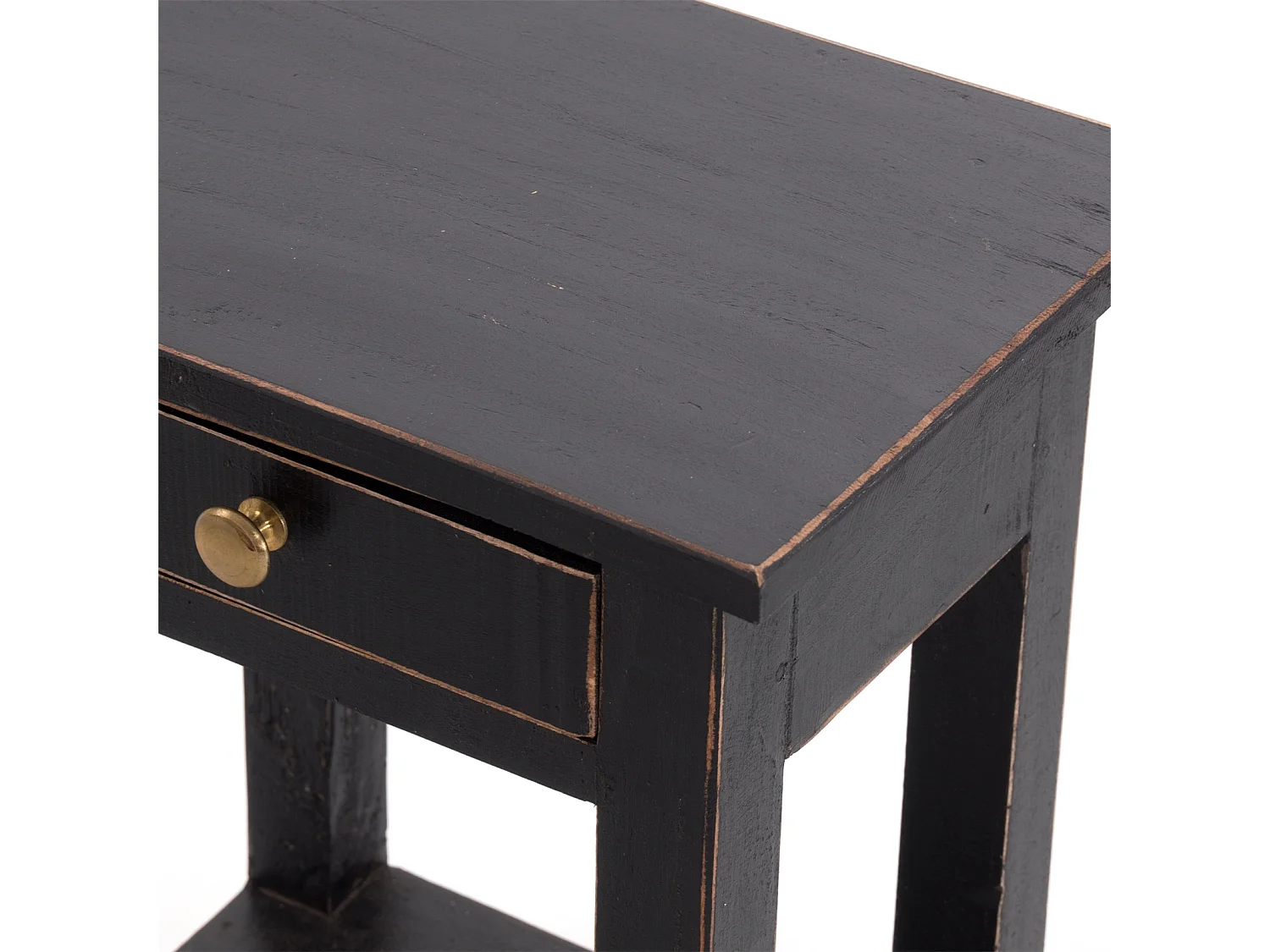 TELEFONTISCH  PLANTA Mahagoni Massivholz, mit Schublade 09 voodoo - schwarz