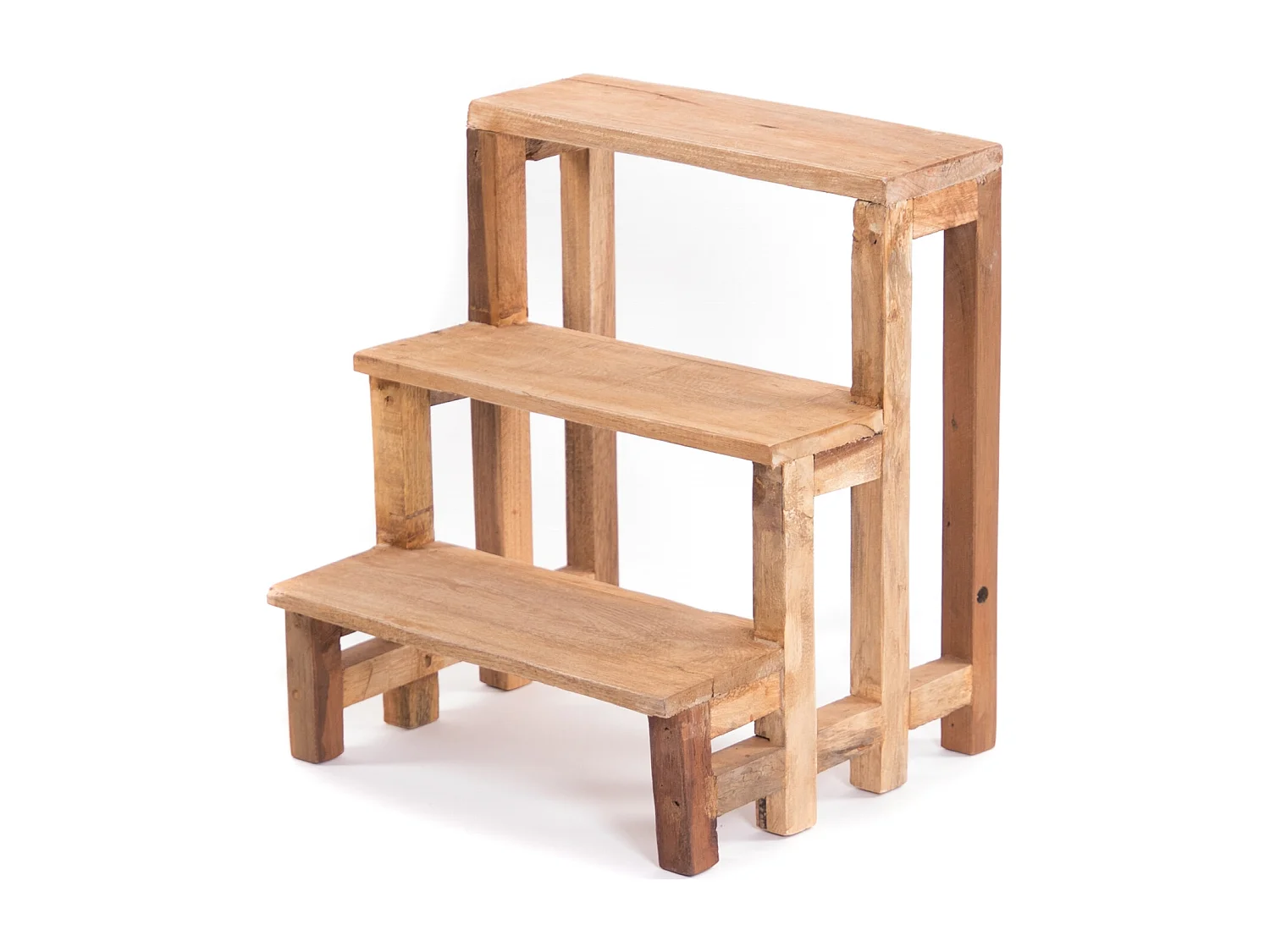 PFLANZENTREPPE Palco Mahagoni Recyclingholz massiv, 3 Ebenen naturfarben