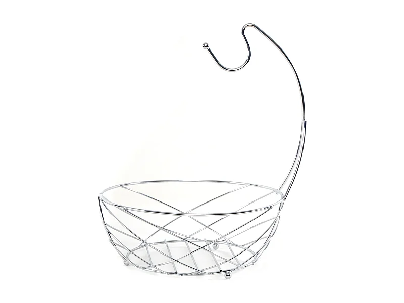 OBSTSCHALE FRESH mit Bananenaufhänger silber verchromt