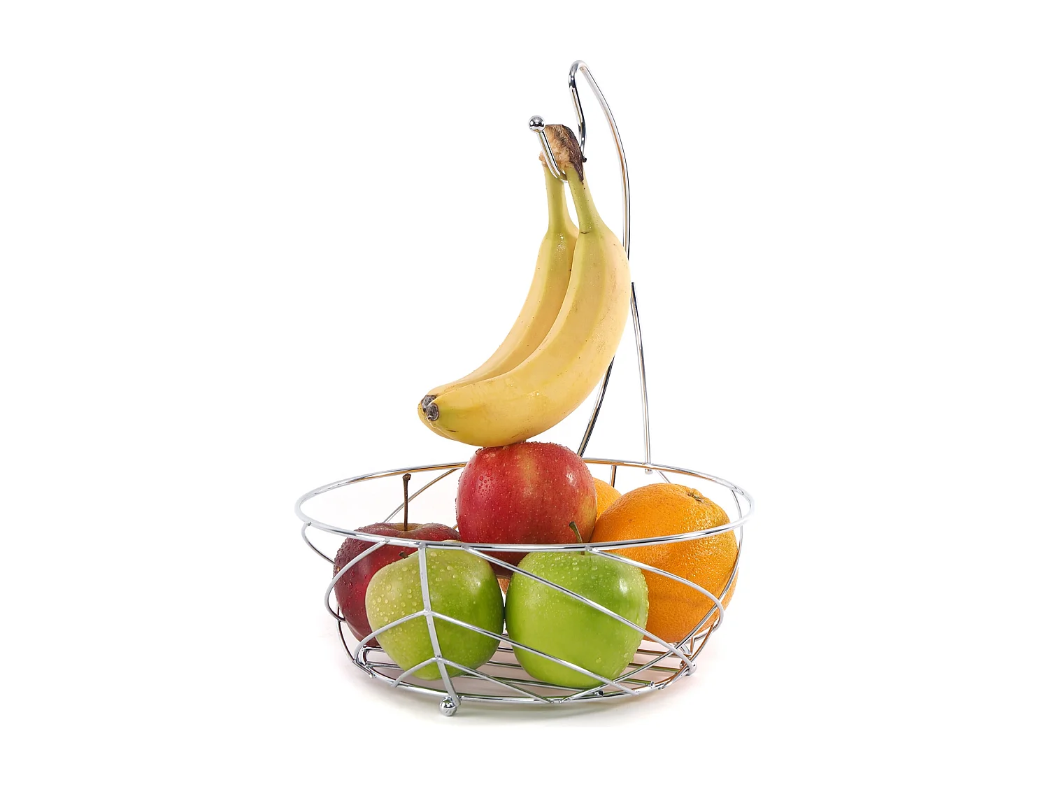 OBSTSCHALE FRESH mit Bananenaufhänger silber verchromt