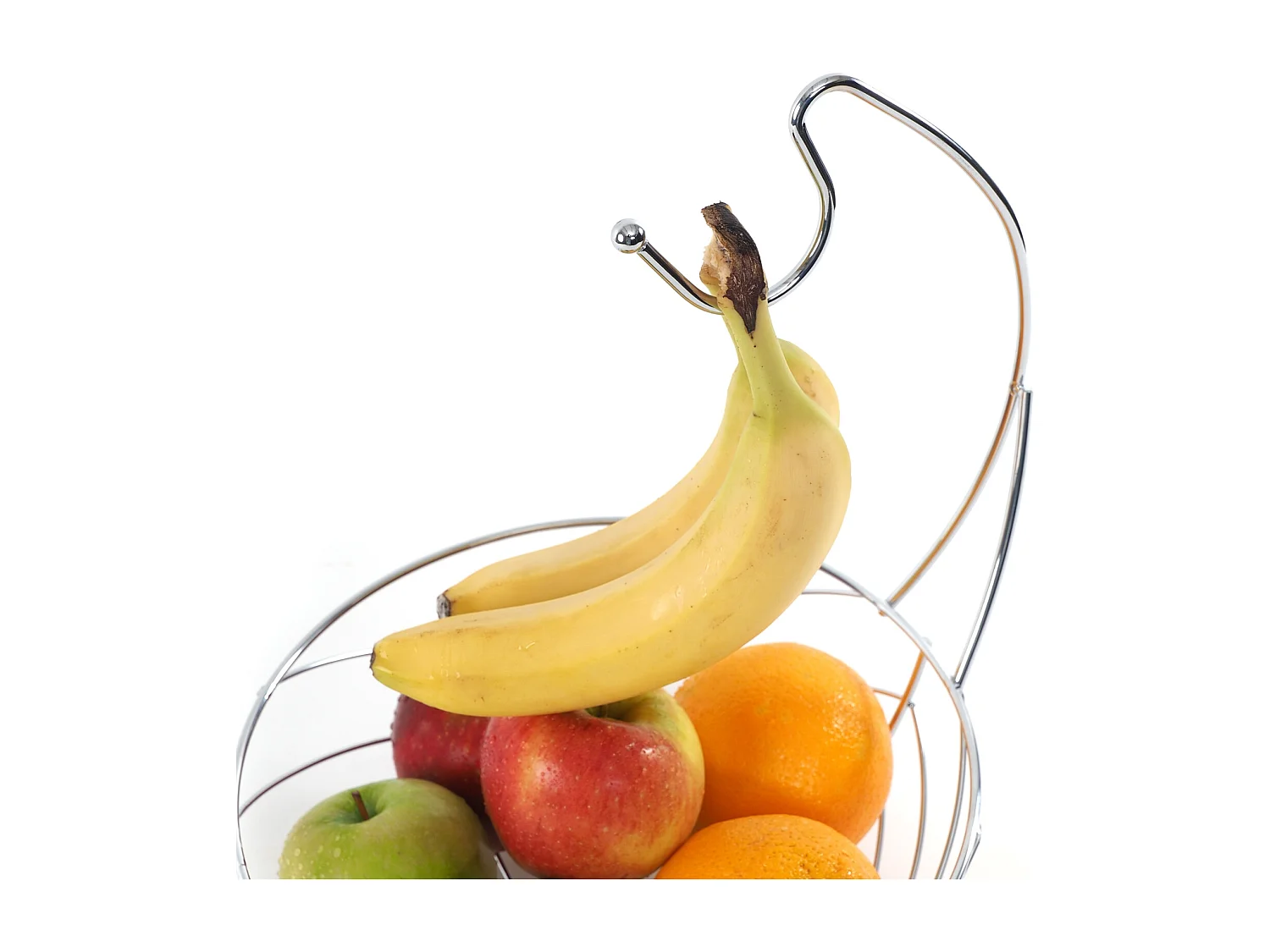 OBSTSCHALE FRESH mit Bananenaufhänger silber verchromt