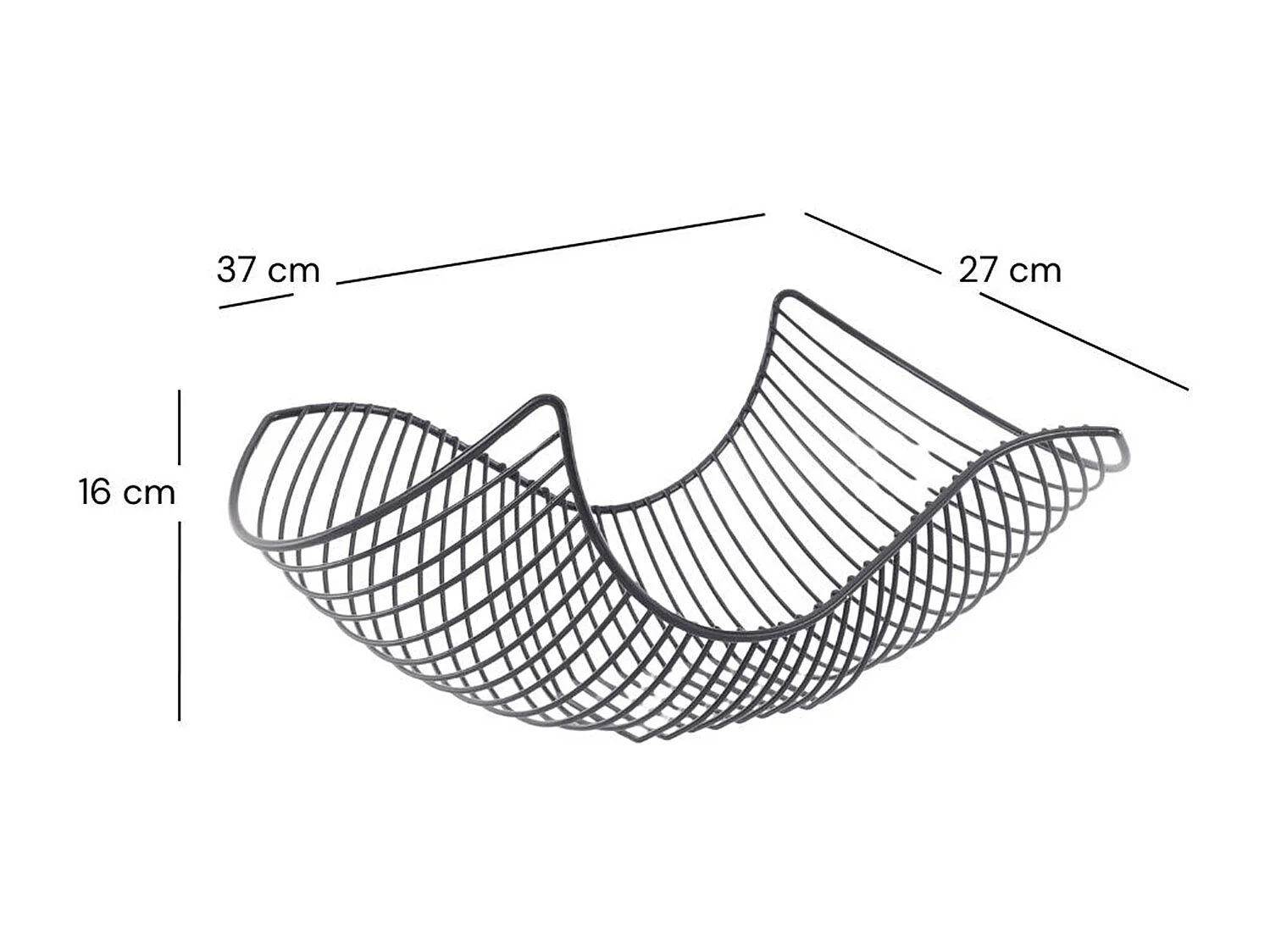OBSTKORB  SALOMON Metall schwarz matt
