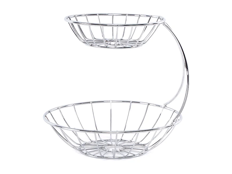 OBST-ETAGERE Stage Metall, zweistöckig silberfarben