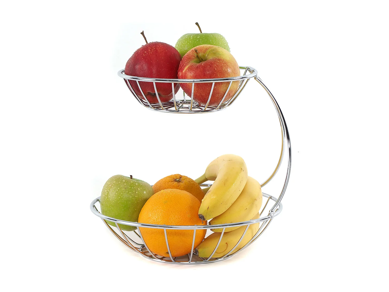 OBST-ETAGERE Stage Metall, zweistöckig silberfarben