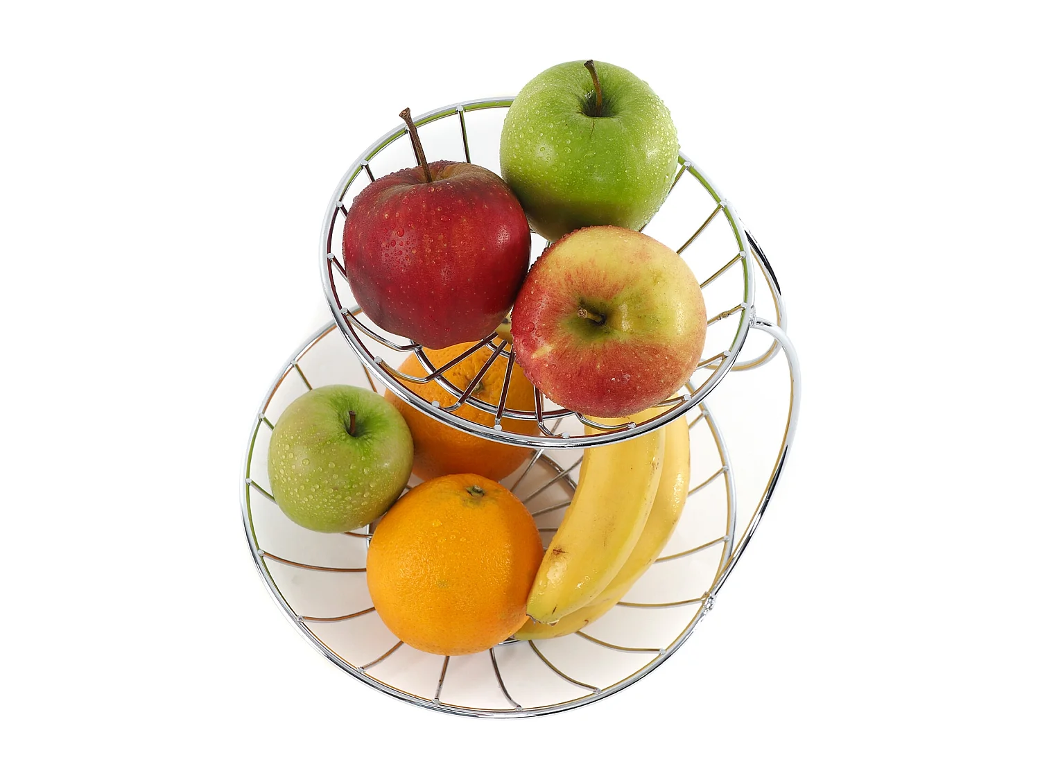 OBST-ETAGERE Stage Metall, zweistöckig silberfarben