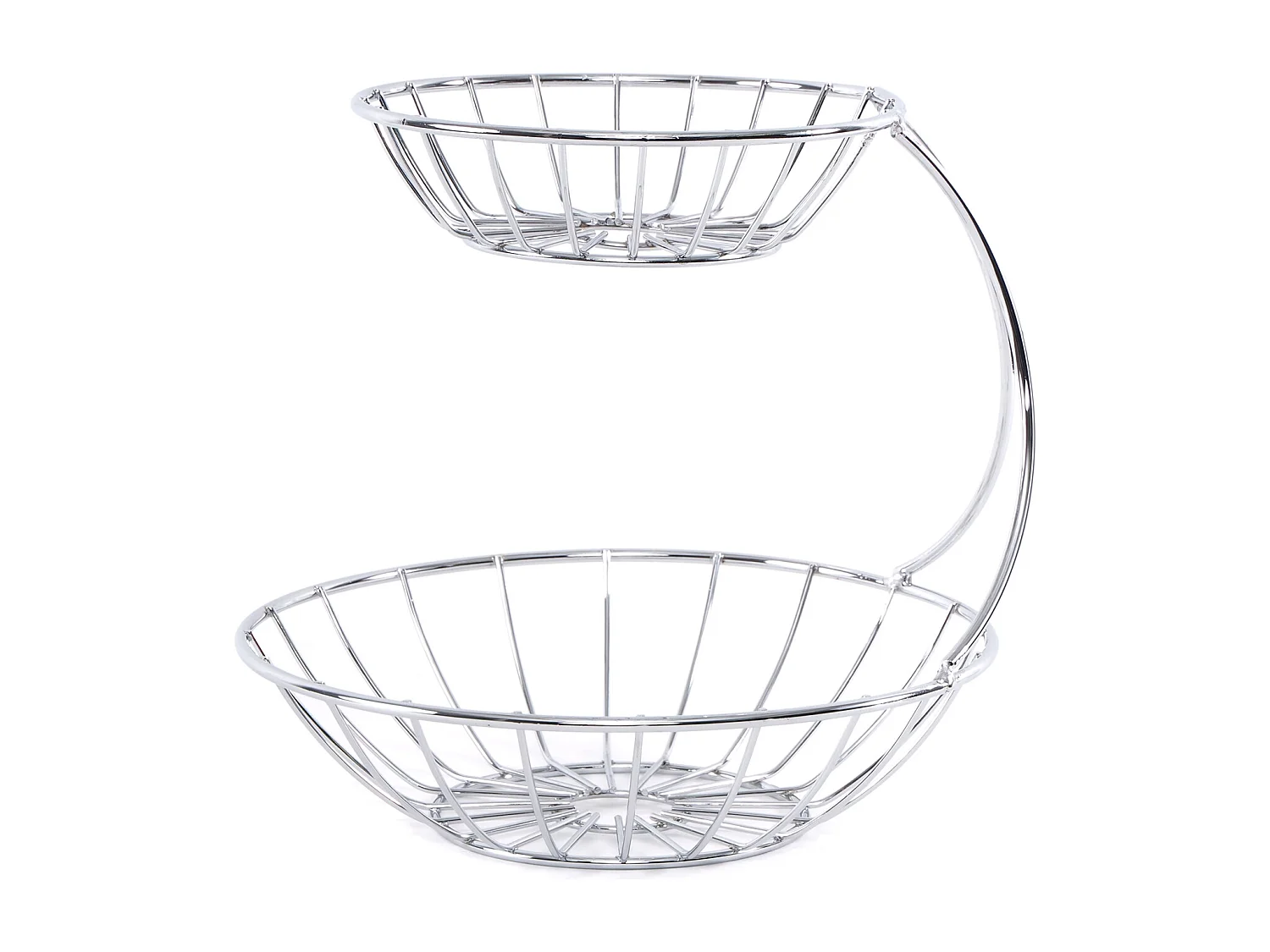 OBST-ETAGERE Stage Metall, zweistöckig silberfarben