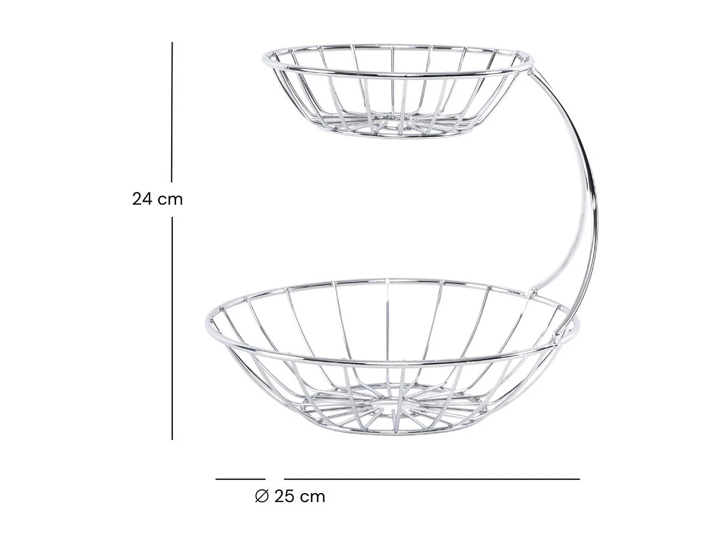 OBST-ETAGERE Stage Metall, zweistöckig silberfarben