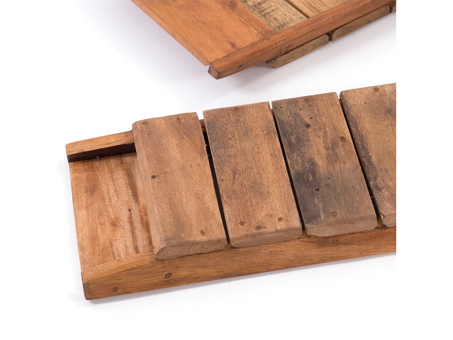 SET DE PLATEAUX EN BOIS Medina 3 pièces Bois massif en acajou, 3 tailles différentes couleurs naturelles