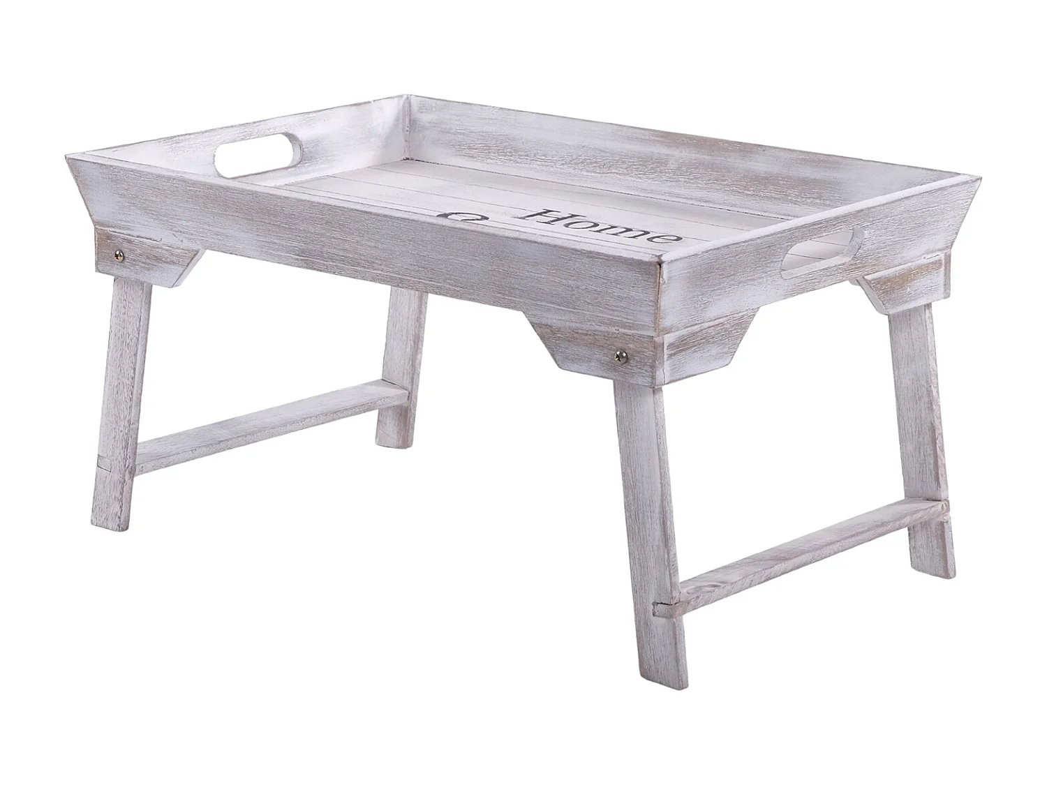 PLATEAU EN BOIS MAISON DOUCE MAISON avec des pieds Vintage blanc