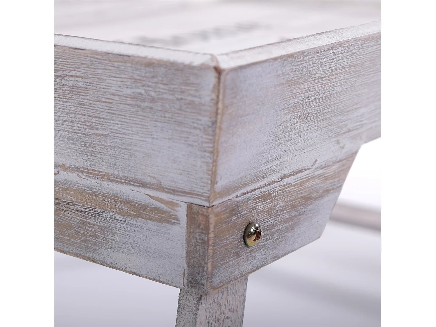 PLATEAU EN BOIS MAISON DOUCE MAISON avec des pieds Vintage blanc