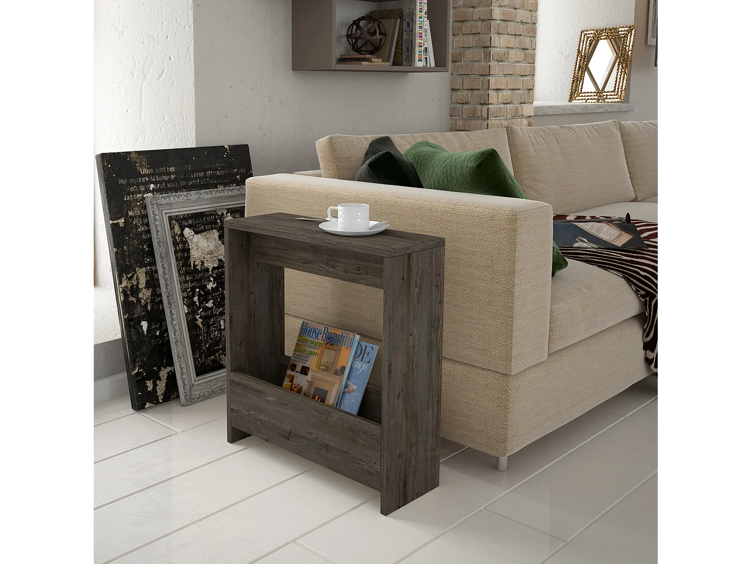Tavolino SIMPI - colore naturale chiaro, 55x60x20