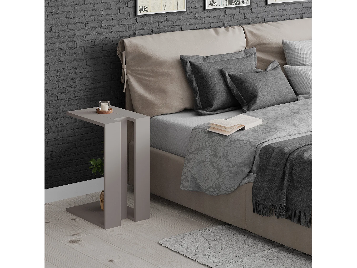 Tavolino MUJU - colore naturale chiaro, 30x57x40