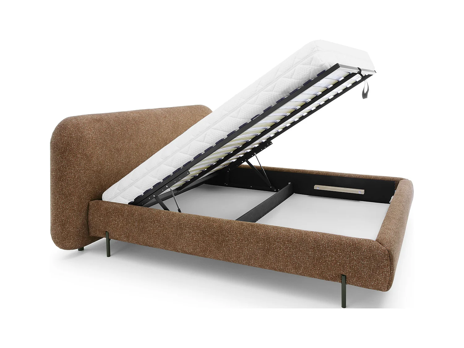 Lit coffre Booby prestige – Velours moderne et rangement optimisé-Couleur Jaune chamoix-160x200