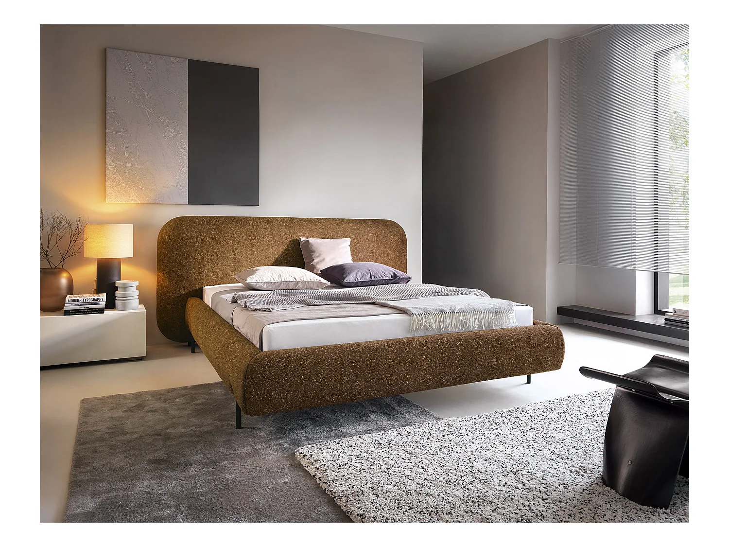 Lit coffre Booby prestige – Velours moderne et rangement optimisé-Couleur Jaune chamoix-160x200