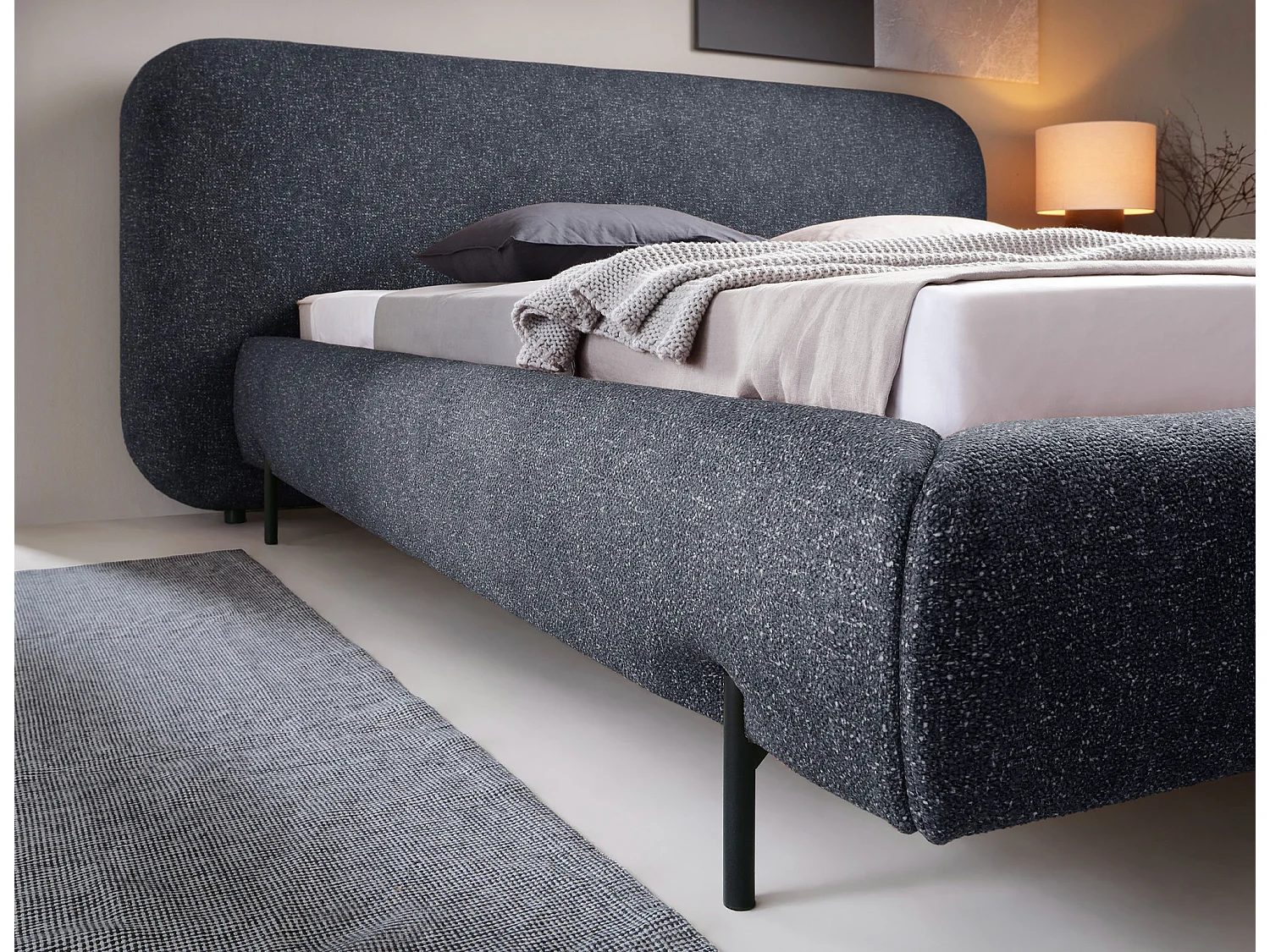 Bett Croft M (160x200)/Stoffbezug/Anthrazit
