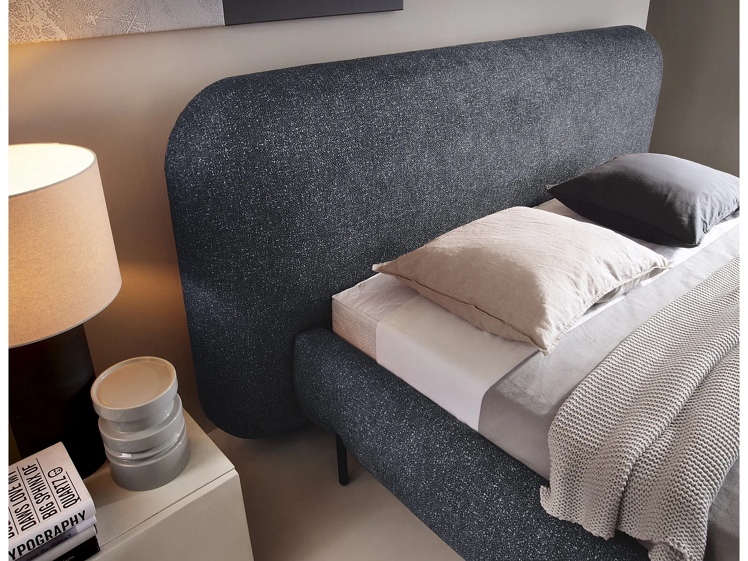 Bett Croft M (160x200)/Stoffbezug/Anthrazit