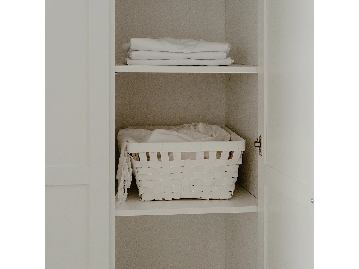 Armadio 3 porte e 3 cassetti bianco L120 cm - LANDWOOD