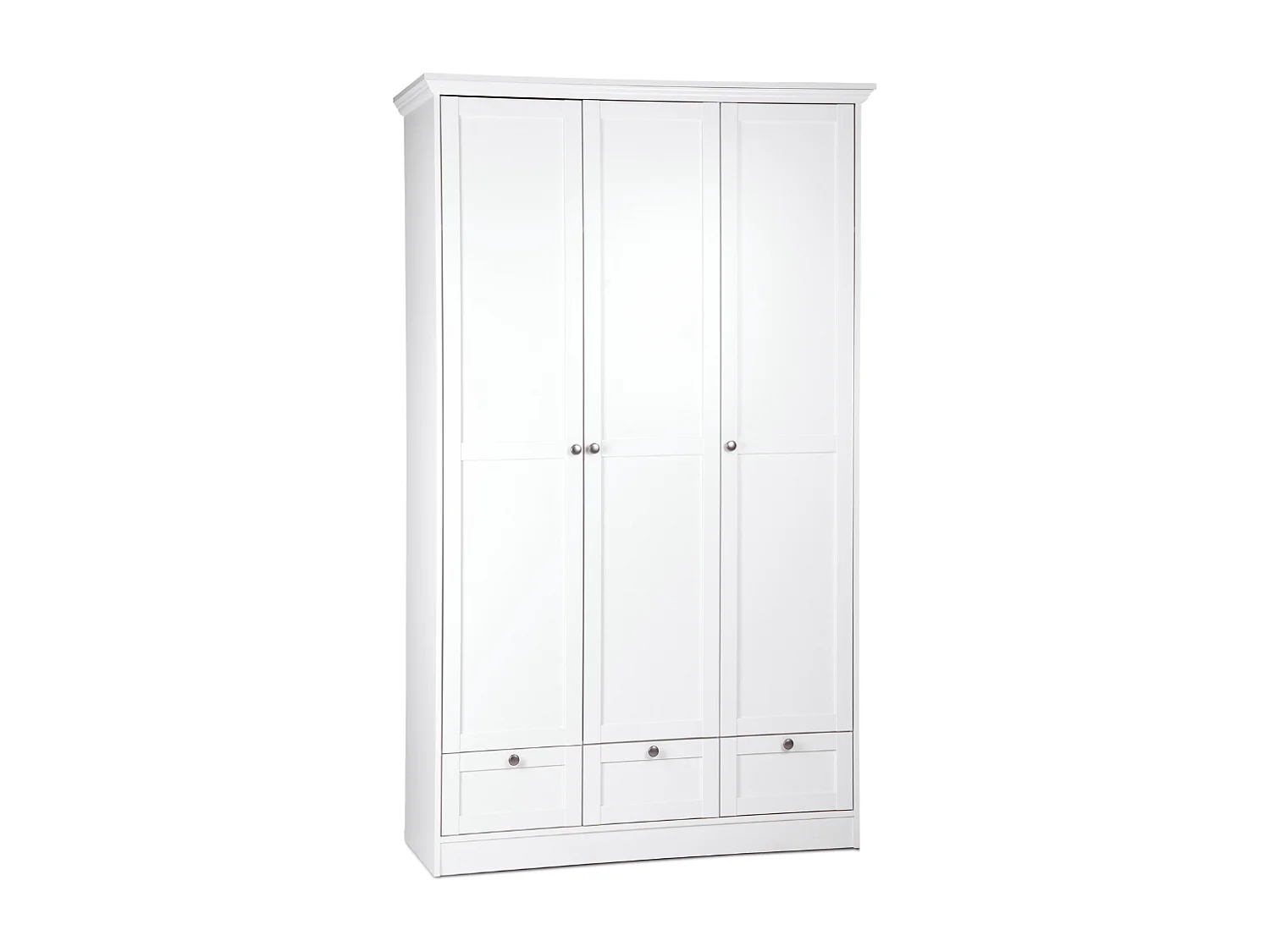 Armoire 3 portes et 3 tiroirs blanc L120 cm LANDWOOD