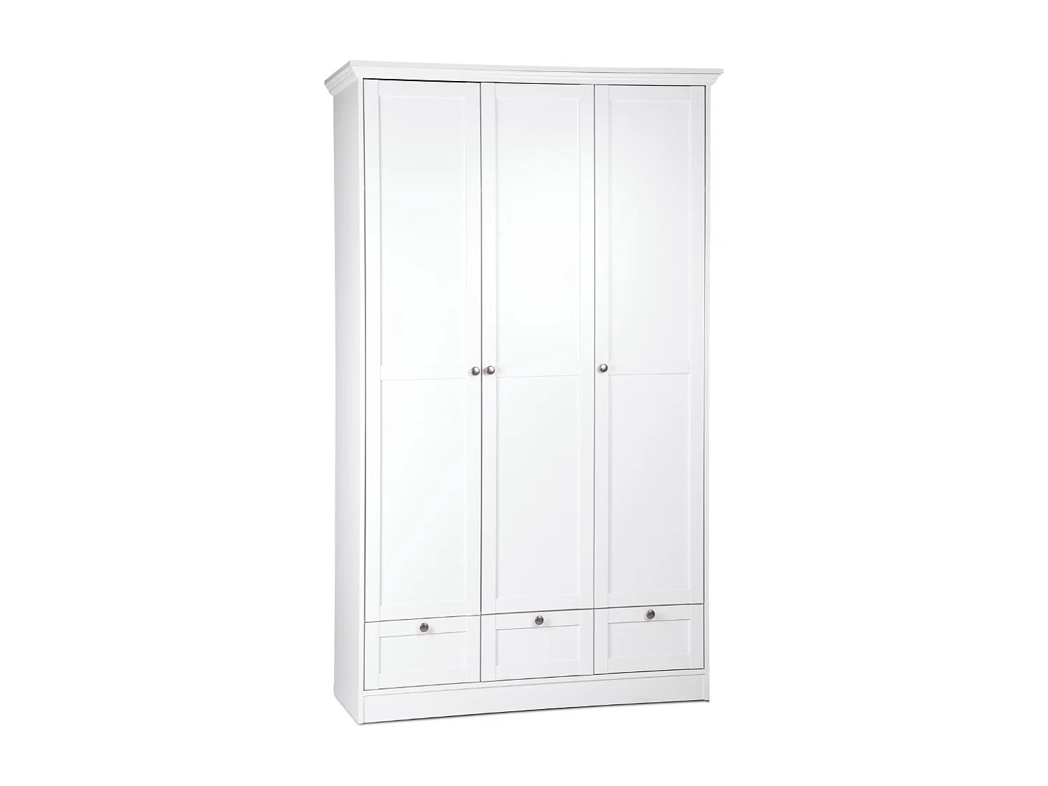 Armadio 3 porte e 3 cassetti bianco L120 cm - LANDWOOD