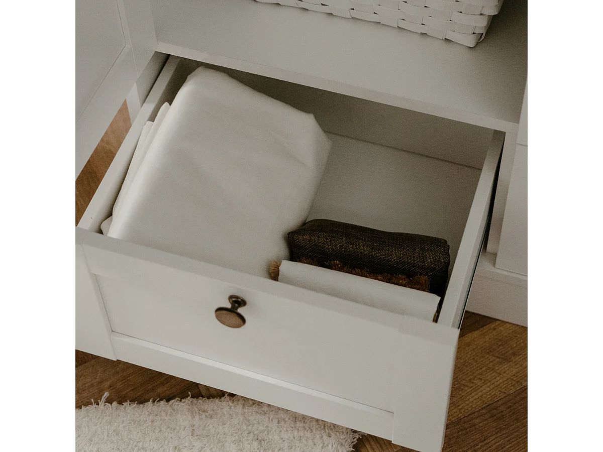 Armadio 3 porte e 3 cassetti bianco L120 cm - LANDWOOD