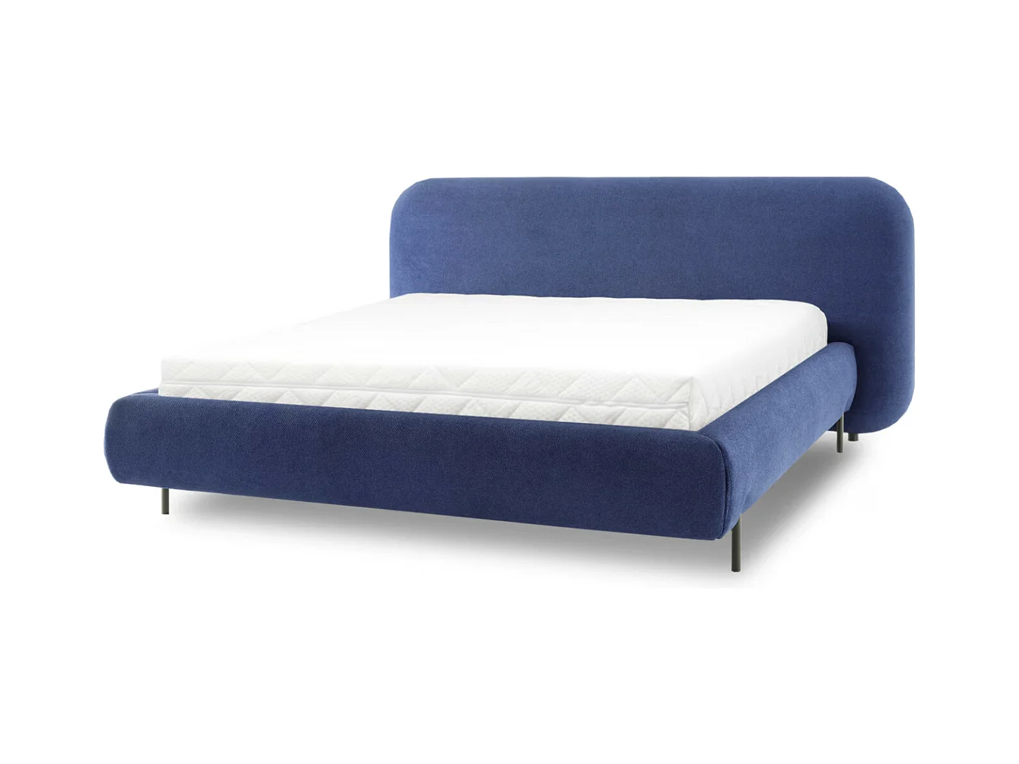 Lit coffre Booby prestige – Velours moderne et rangement optimisé-Couleur Bleu nuit-180x200