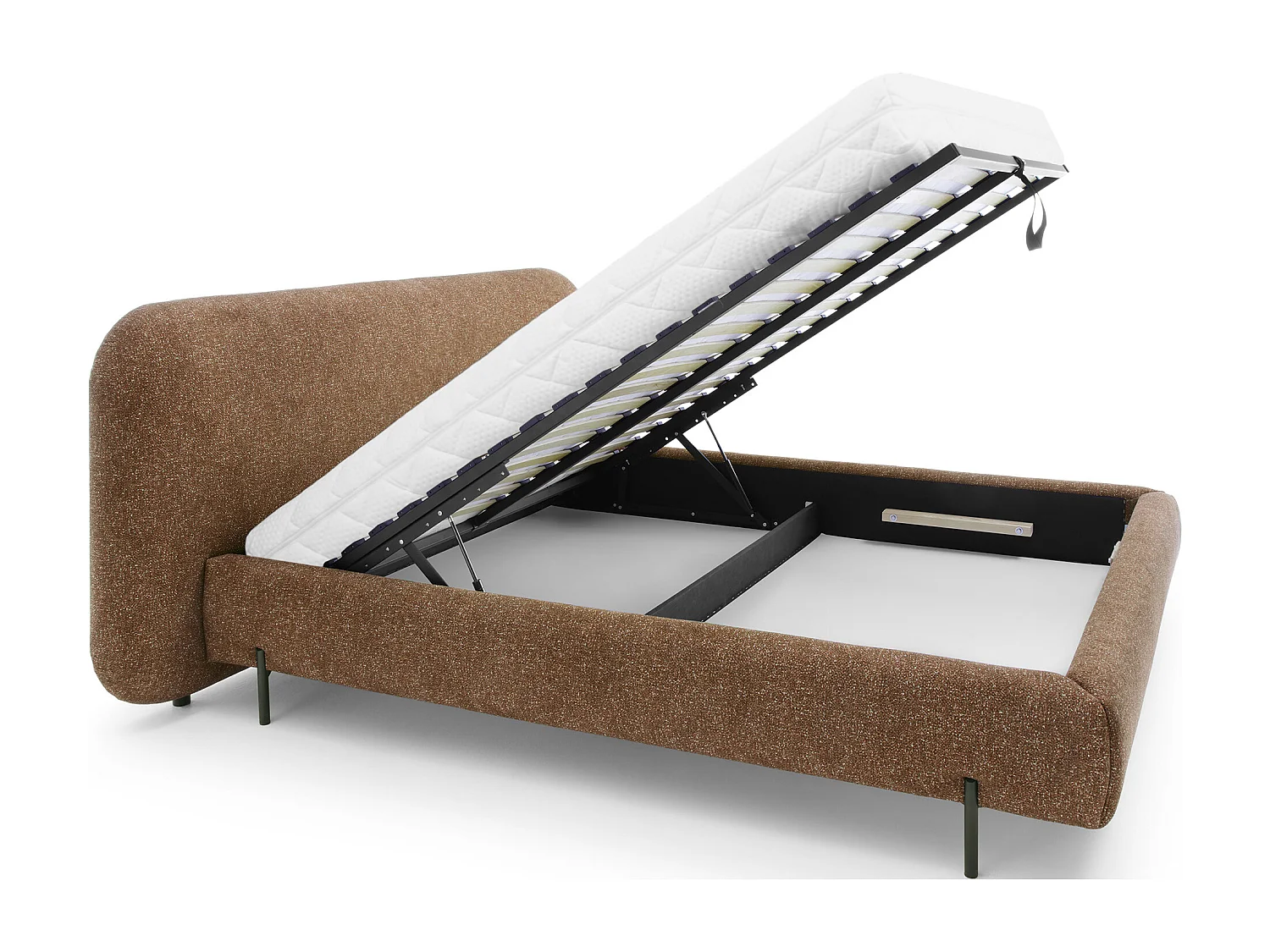 Lit coffre Booby prestige – Velours moderne et rangement optimisé-Couleur Jaune chamoix-180x200