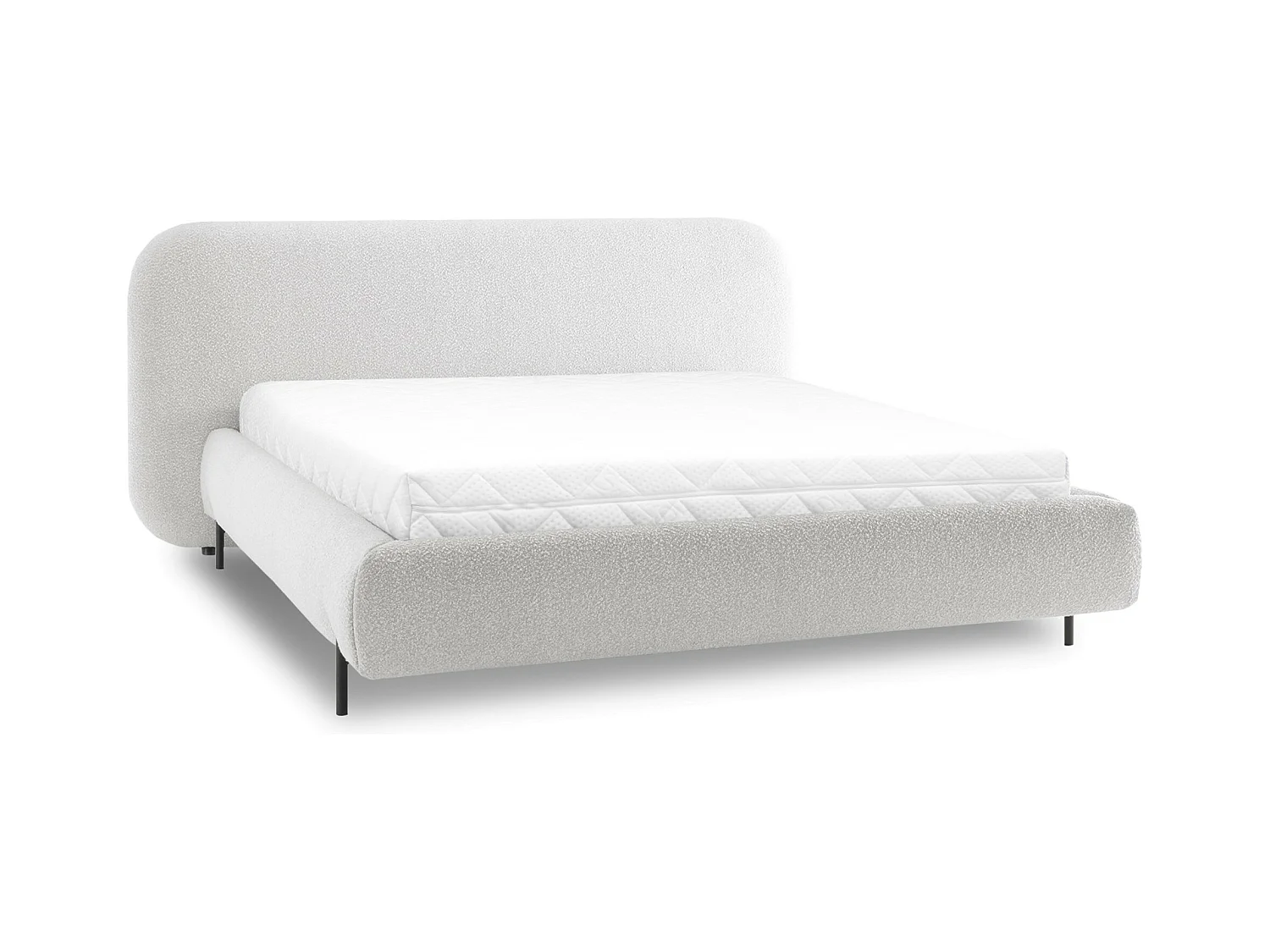 Lit coffre Booby prestige – Velours moderne et rangement optimisé-Couleur Crème-180x200