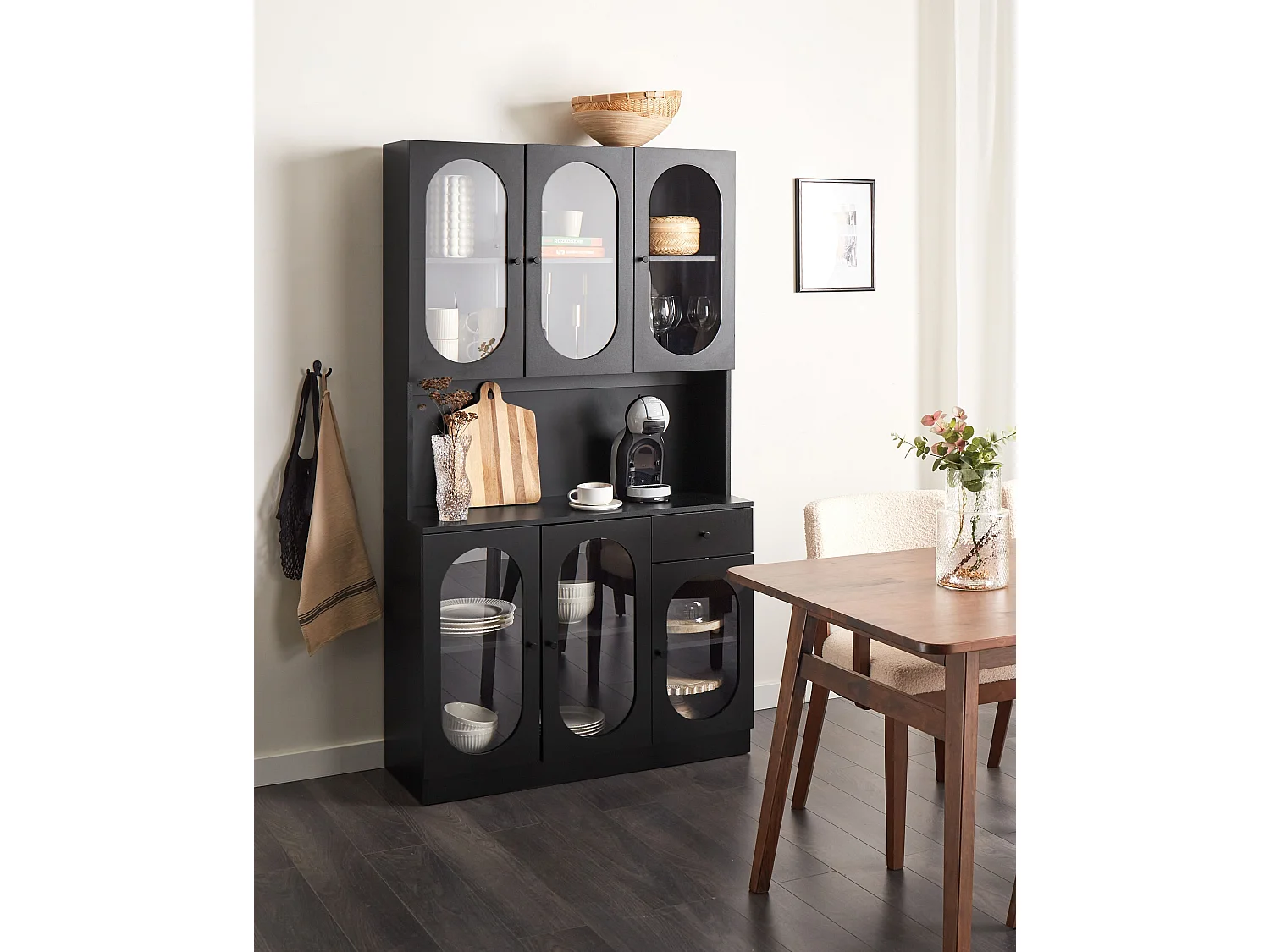 Witryna LANGFORD Drewno 100 cm Czarny
