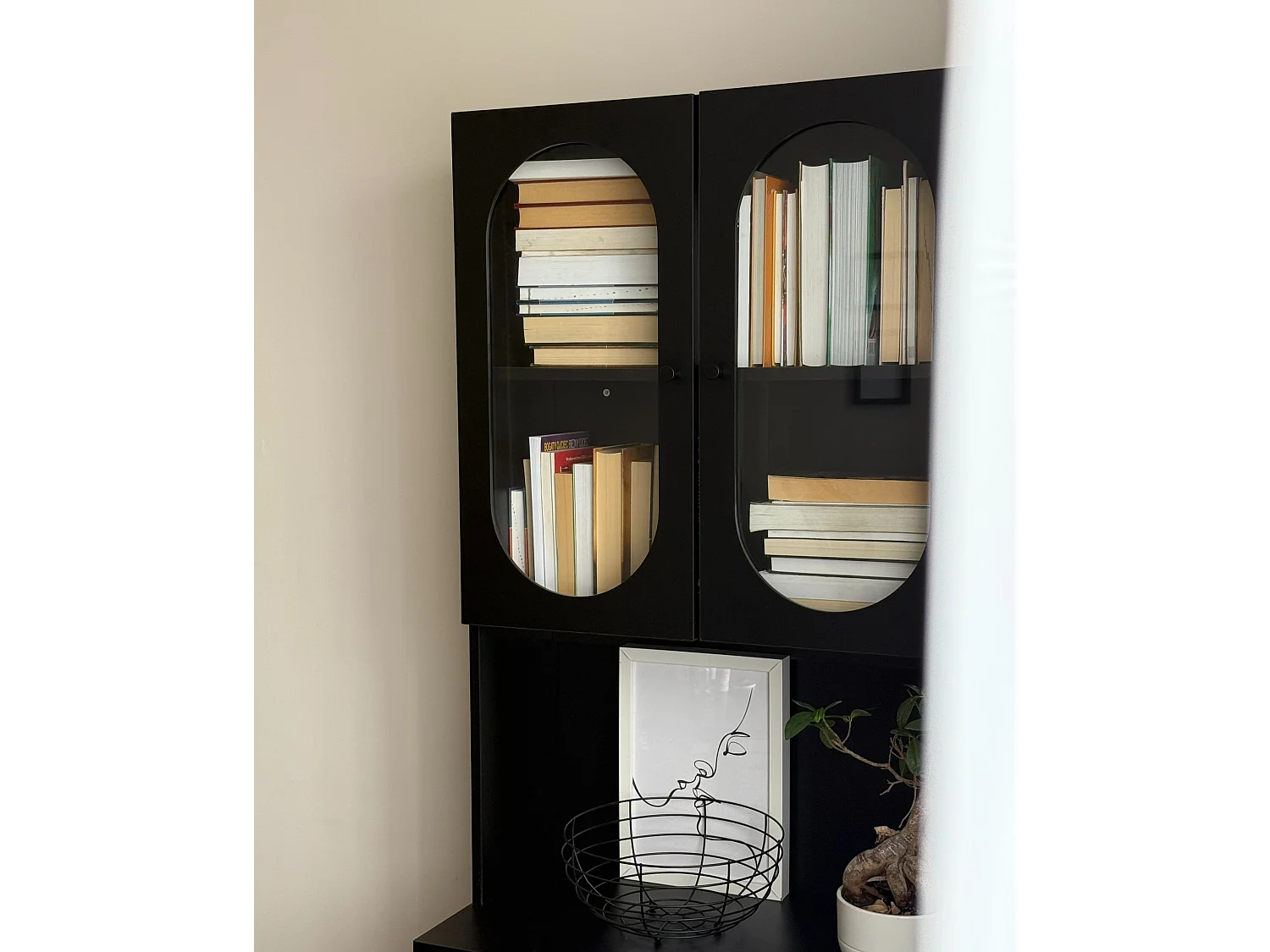 Armoire vitrine LANGFORD Bois 100 cm Noir