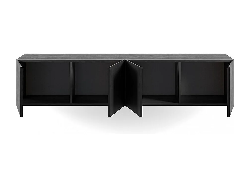 Nexa - Meuble TV suspendu 4 portes en bois L180cm - Noir