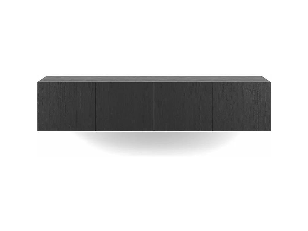 Nexa - Meuble TV suspendu 4 portes en bois L180cm - Noir