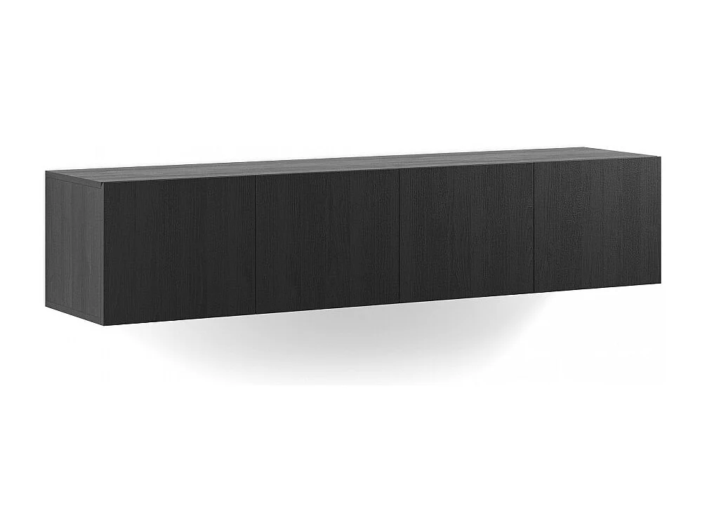 Nexa - Meuble TV suspendu 4 portes en bois L180cm - Noir