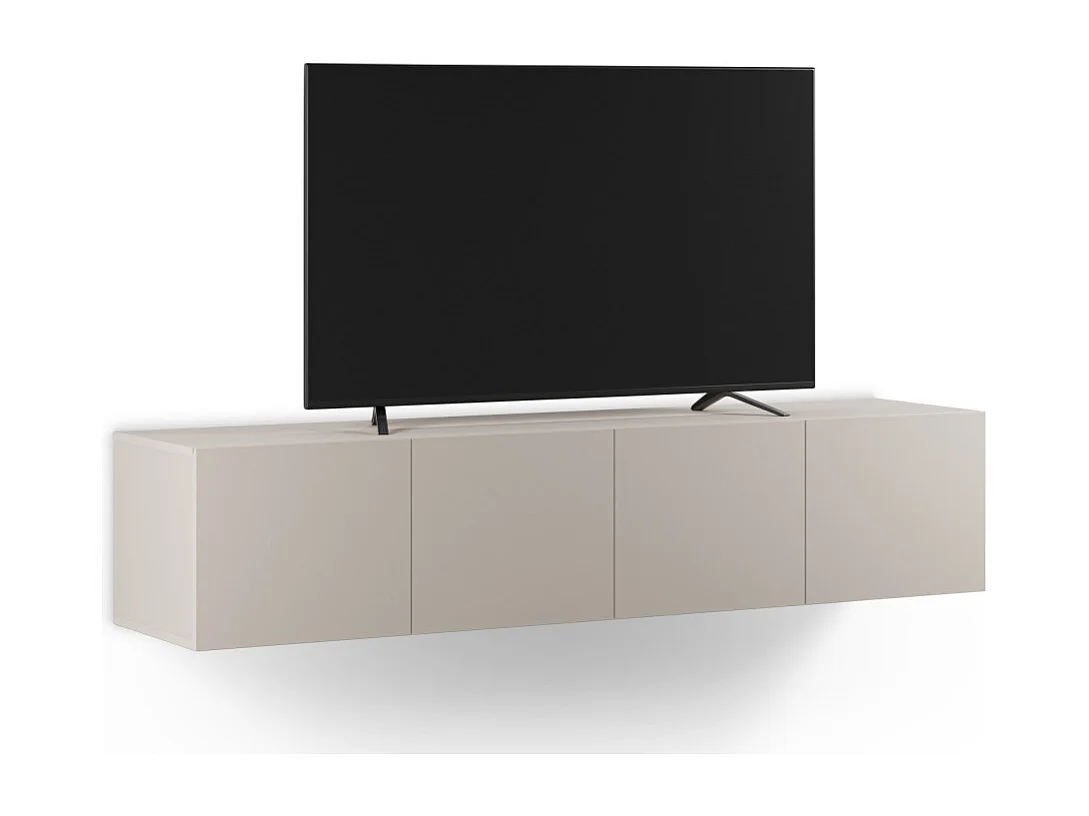 Nexa - Meuble TV suspendu 4 portes en bois L180cm - Beige